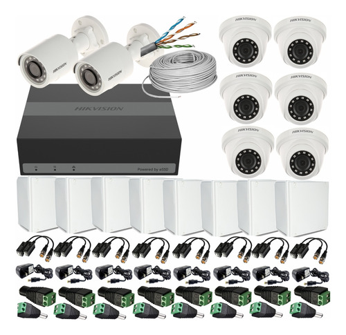 Kit Dvr 1080p 8ch Con Disco Duro Integrado + 8 Cámaras 1080p