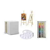 Pack/set De 3 Bastidores, Atril 150cm Y 12 Pinturas+pinceles