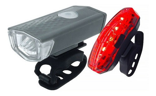 Combo Luces Bicicleta Rolson Delantera Y Trasera Recargable