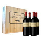 Vino Catena Zapata Malbec En Vidrio 750 ml Pack X 4 u En Estuche De Caja Madera