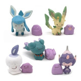 Set De Figuras Pokemon Ditto Glaceon Leafeon Poipole Litwick