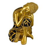 Figura Buda Siddharta Dorado Con Negro Pequeño