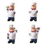 S 4pcs Figuras Chef Cocina Decoración Chef Pizarra