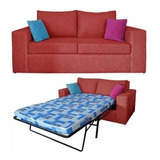 Sofa Cama 2 Plazas En Chenille + Mecanismo Muebles Oasis