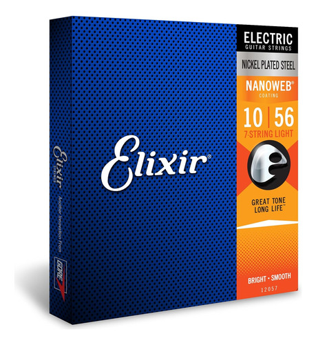 Encordado Guitarra Eléctrica Elixir 7 Cuerdas 0.10/0.56