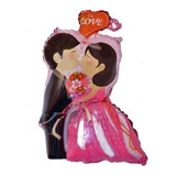 Pack 6 Globos Metalicos Amor Matrimonio Con Varillas 47x73cm