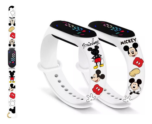 Relógio Disney Mickey Digital Led Infantil À Prova D'água