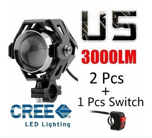 2 Faros Led Foco Moto Universal Auto Cree U5 125w 3000lm