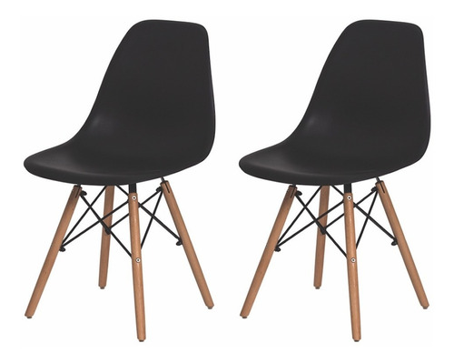 Kit 2 Cadeiras Para Mesa Sala Jantar Charles Eiffel Eames 