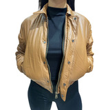 Campera Chaqueta Importada Puffer Mujer Cuero Vegano S A Xl