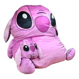  Cama Puff Peluche Infantill Stitch Rosa 130 X 100 Cms