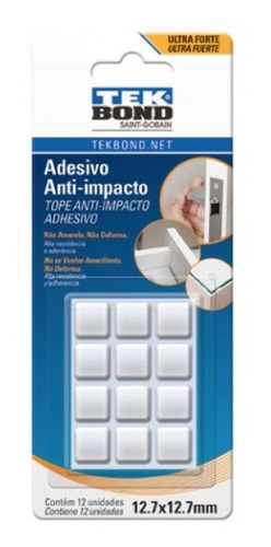 Anti Impacto Mediano Cuadrado 12.7mm X 12 Unidades Tek Bond