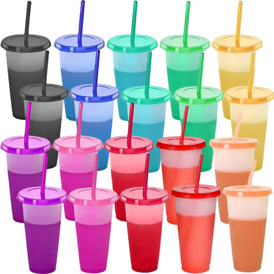 20pcs Vasos Plástico Reutilizables 710ml\u002F24oz Con tapas Y Popote ,Para Festival fiesta Camping,Color Mixto WAXATA | MercadoLibre