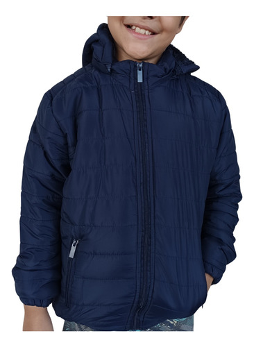 Jaqueta Masculina Infantil Bobojaco De Nylon Com Capuz Frio