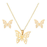 Juego De Joyas De Abeja De Mariposa Para   Collar  Are