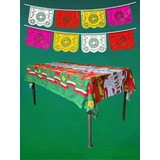 Mantel Rectangular Septiembre Fiesta Mexicana 2mx 1.5m  