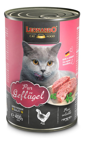 Alimento Leonardo Quality Selection Para Gato Adulto Sabor Ave En Lata De 400g