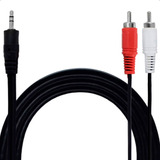 Cabo Aux Áudio P2 X 2 Vermelho E Branco Som Digital Rca