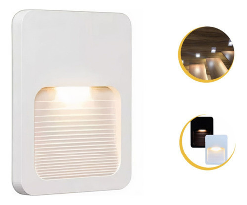 Balizador Sobrepor Fit Slim Ip65 Led 2w Para Parede Escada 