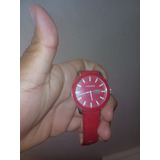 Reloj Lacoste Rojo De Correa De Tela Y Piel 