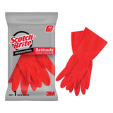 Guante Satinado Scotch-brite Professional Rojo Mediano, C/24