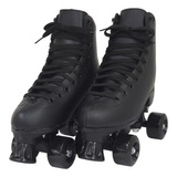 Patins Clássico Tradicional Quad 4 Rodas Infantil T 30 Preto