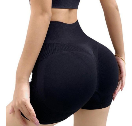 Short Bermuda Levanta Bumbum Cintura Alta Modeladora Fitness