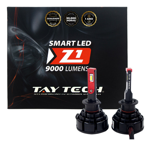 Kit Lâmpada Tay Tech Smart Led Z1 9000 Lúmens 12 A 32v / 70w