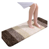 Alfombra Baño Olany De Microfibra Shaggy 120x43 - Marron