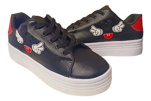 Tenis Mickey Mouse Figuras Plataforma Casuales Moda Mujer