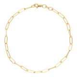 Pulsera Pulso Esclava Oro 10k Kilates Paperclip 18cm 3mm 