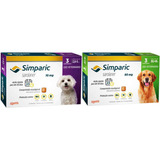 1 Antipulgas Simparic 80mg 20,1-40kg +1simparic 10mg 2,6-5kg