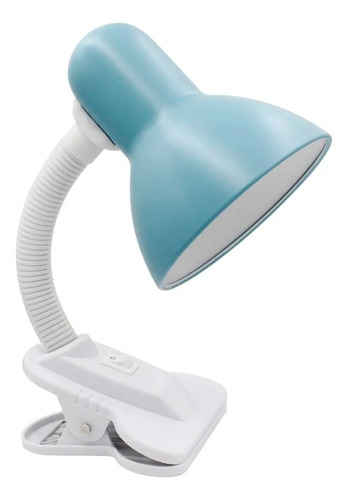 Lámpara De Escritorio 40w E27  Flexible Con Pinza Azul