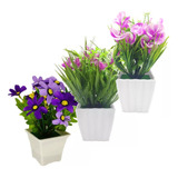 3pz Arreglo Floral Artificial Flores Planta Decoracion Ramo 