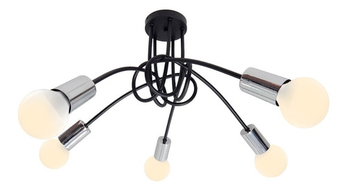 Araña 5 Luces Led E27 Techo Moderno Cocina Living Vintage