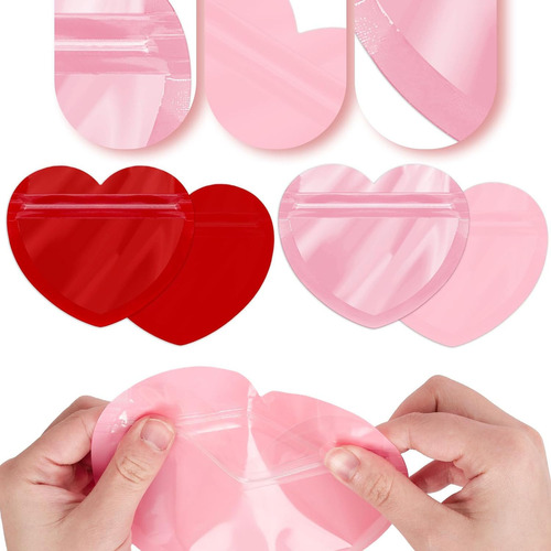 100 Corazón Transparente,bolsa Resellable,bonita De Galletas