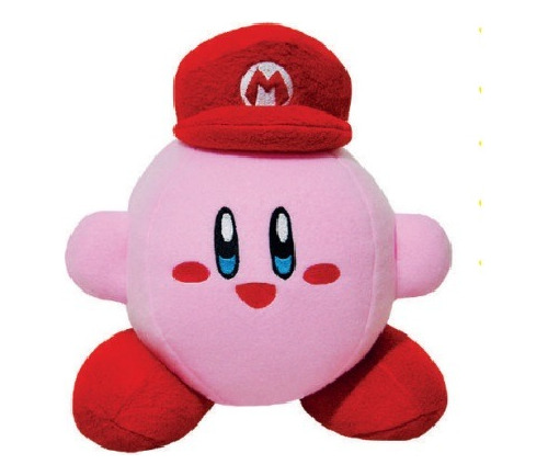  Peluche Kirby Con Gorra De Mario 30cm