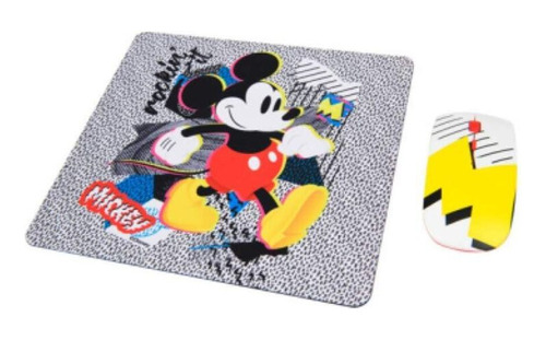 Kit Mouse Inalambrico Y Mouse Pad Mickey Mouse.