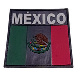 Parche Insignia Pvc Bandera De México Fondo Negro 