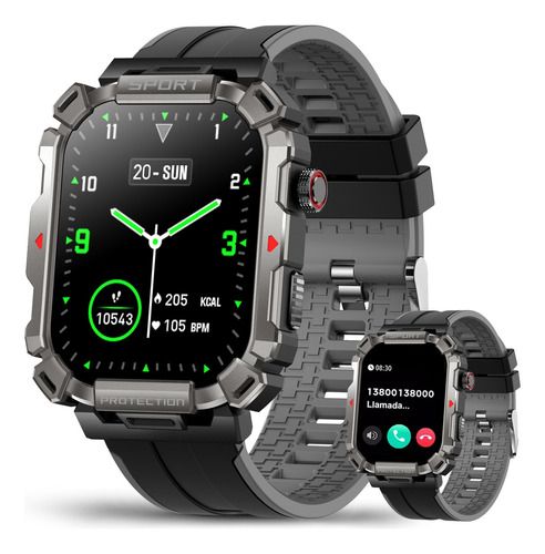 Reloj Inteligente Hombre Deporte Militar Impermeable Llamada