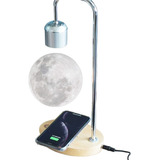 Lámpara De Luna Levitante 3d Con Base Carga Inalámbrica Led