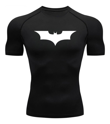 Camisa Compressão Batman Manga Curta Treino Academia 