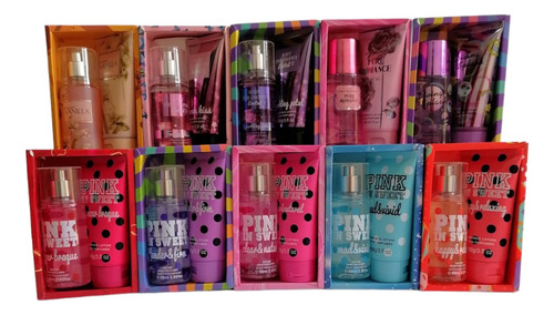 Lote Body Perfume Crema Duo Paquete De 6 Sets De Mayoreo 