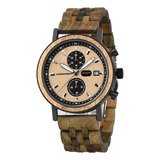 Reloj De Pulsera Con Pulsera De Madera Para Hombre, Reloj Ún