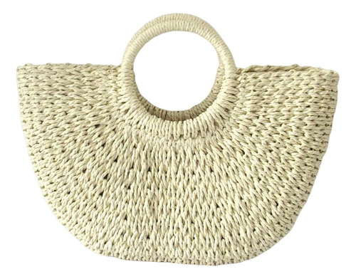 Bolso Tejido De Moda Para Mujer, Bolso De Mano Con Asa