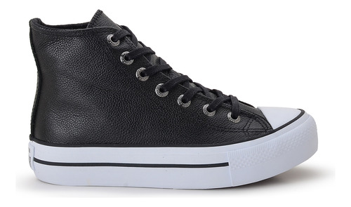 Tênis All Star Plataforma Original Cano Alto Couro Preto