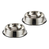 Kit 2 Comedouro Tigela Inox Antiderrapante Cães Gato Pequeno