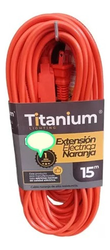 Extensión Electrica Naranja De 15 Mts De Largo 