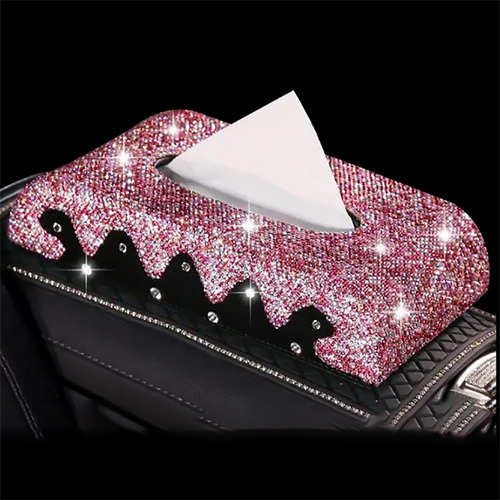 Caja De Pañuelo Con Incrustacione Diamante Para Coche/cocina