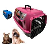 Caixa Transporte Pet Nº2 Cães Cachorros Gatos Plástico Rosa